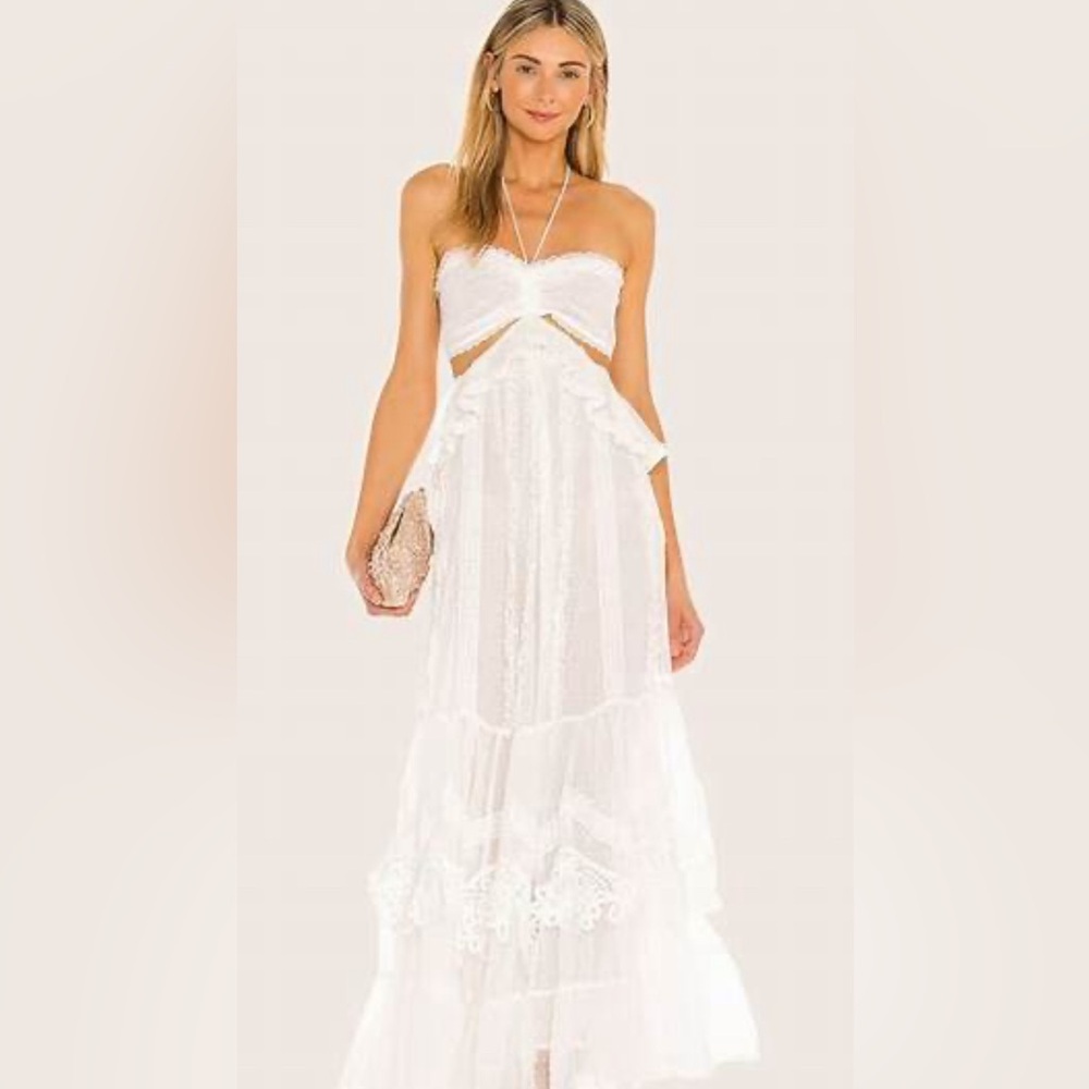 Rococo Sand women’s maxi dress, white polka dot